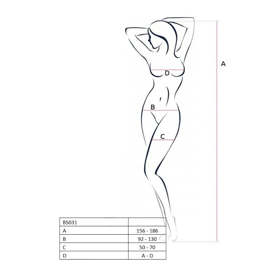 PASSION - WOMAN BS031 CZERWONE BODYSTOCKING JEDEN ROZMIAR
